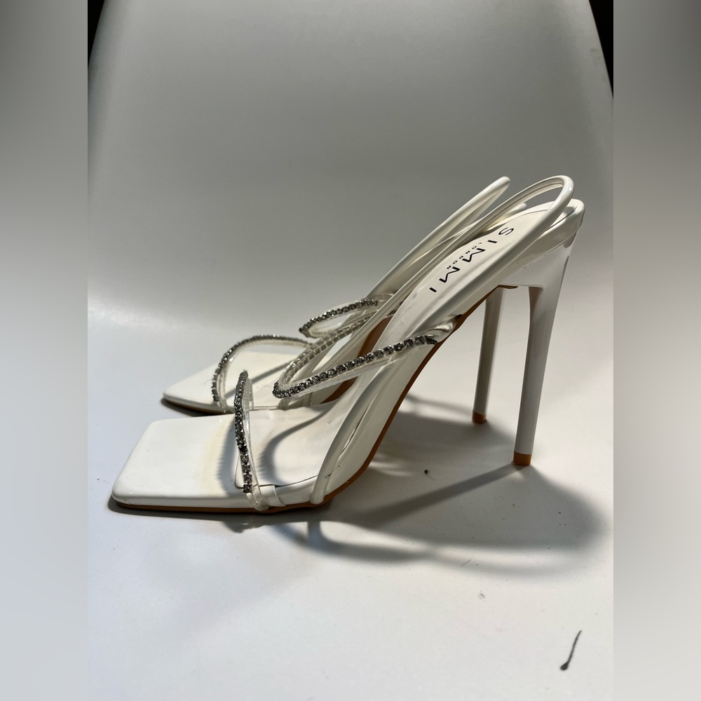 Simmi White Studded Heels - Picture 3 of 6